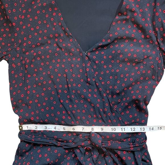 Abercrombie & Fitch Women’s Jumpsuit Short Sleeve Blue & Red Floral Print Small - Picture 10 of 12